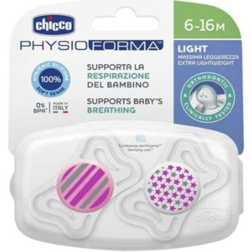 Chicco SOOTHER PHYSIO LIGHT GIRL 6-16M SIL 2 PC