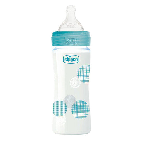 Chicco BOTTLE WB GLASS BOY 240 SLOW SIL