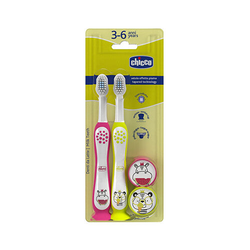 Chicco COMBO TOOTHBRUSHES HIPPO-PANDA 3-6Y