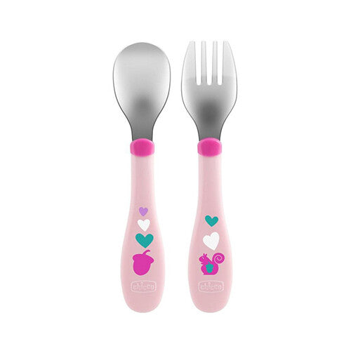 Chicco METAL CUTLERY 18M+ GIRL/NEUTRAL