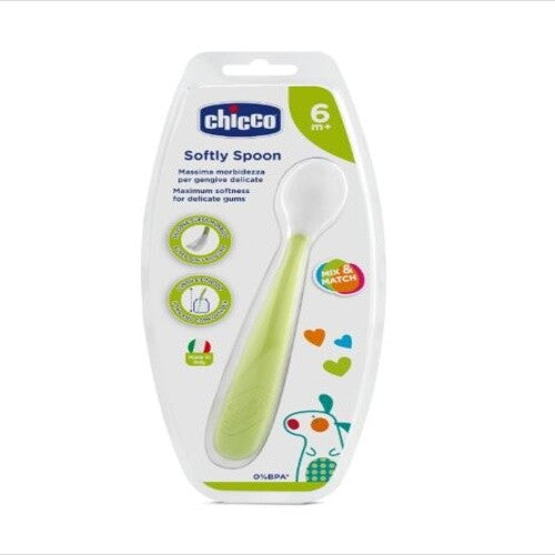 Chicco Soft Silicone Spoon 6M+ Green Up