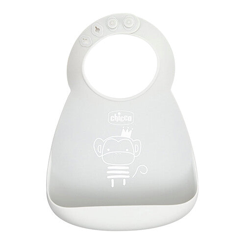 Chicco SILICONE BIB WITH CRUMBLE CATCHER GREY