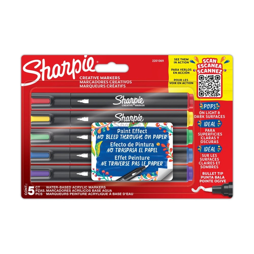 Sharpie Creative Acrylic Paint Markers Bullet Tip — Pack of 5