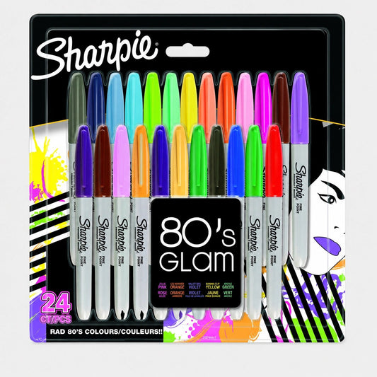 Sharpie 80s Glam Permanent Markers 24 Pack — Assorted