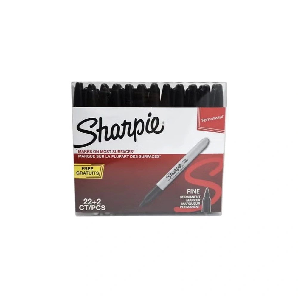 Sharpie Fine Point Permanent Markers Black — Pack of 24