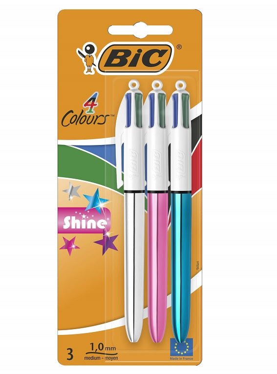 BIC 4 Colors 1.0 mm 2 + 1 Shine Pen