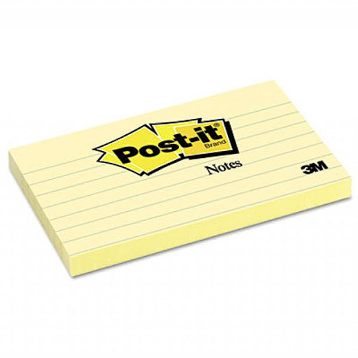 POST-IT NOTES YELLOW LINED 3" X 5" 635