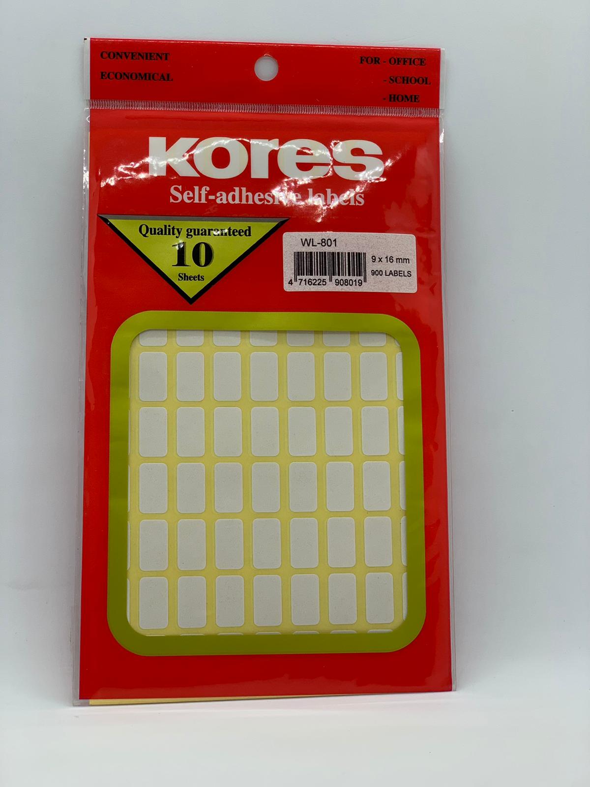 Kores Self Adhesive Labels WL-801