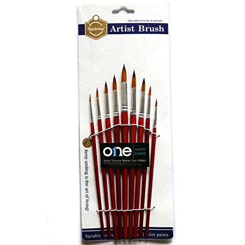 Keep Smiling small artist brushes, original nine brush pack