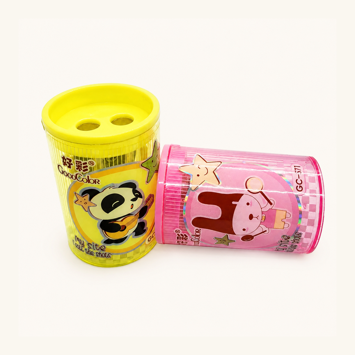 TWO HOLE PENCIL SHARPENER 317 — beige studio photograph