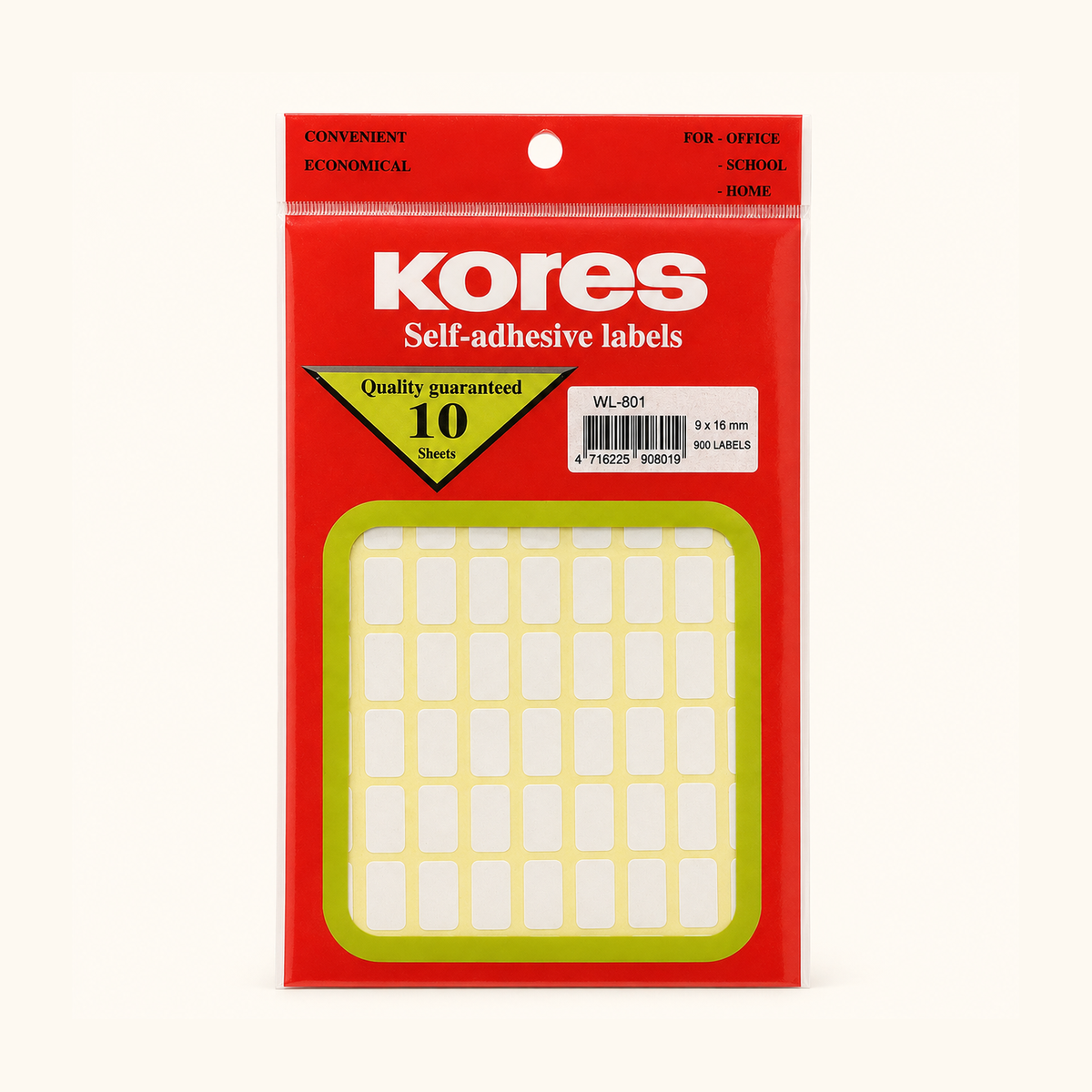 Kores Self Adhesive Labels WL-801 — beige studio photograph