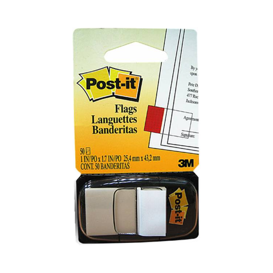 POST-IT FLAGS WHITE 1" X 1.7" 680-6 — product only on white