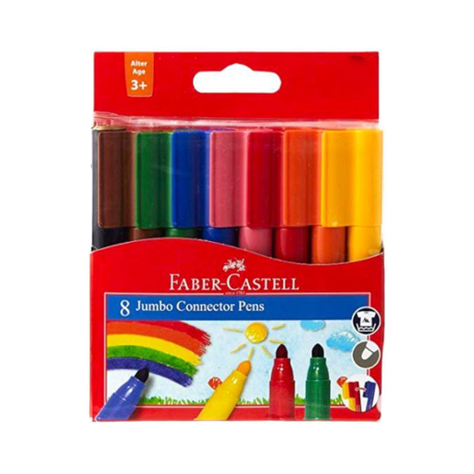 Faber-Castell Jumbo Connector felt-tip pens — eight-colour set