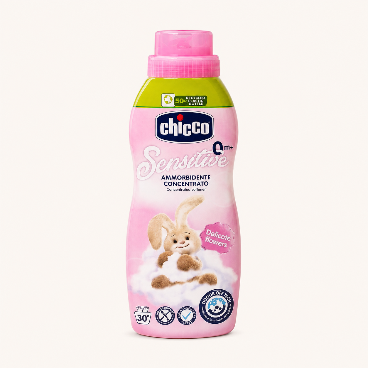 Chicco Sensitive Delicate Flowers 750 ml softener bottle — beige studio photo